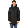 Ciabalù Parka Invernale Uomo Elegante con Cappuccio in Tessuto Tecnico (Nero, 54)