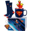 soxo DC Comics Batman Superman Calzini Uomo + Tazza + Portachiavi Idee Regali Divertenti Per Lui 40-45 Superman