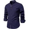 Btmpmcs Camicia da Uomo a Maniche Lunghe Lino Cotone Camicie Slim Fit Casual Classiche Formal Camicia da Lavoro Tinta Unita Elegante Basic Abito Primavera Autunno Estate Shirt Facile da Stirar