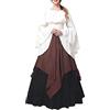 Generico Vestito Palazzo Elegante Medioevo Donna -Retro Victorian-Costume da Dama dell'800-Costume Carnevale Donna A-Line -Carnevale Veneziano-Abito Masquerade Lolita Party Festa da Ballo Halloween Vestiti