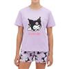 Hello Kitty Kuromi Pigiama da Ragazze, Completo 2 Pezzi Maglietta Maniche Corte e Pantaloncini, Taglie 8 a 14 Anni (IT, età, 14 Anni, Regular, Lila)