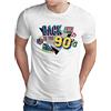 OM3® Back to The 90's T-Shirt - Uomo - Retro anni '90s anni '90 II - S - 5XL, bianco, L