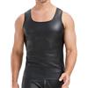 YUFEIDA Canotte da uomo in finta pelle senza maniche, canottiere aderenti, gilet, canottiere alla moda, XL