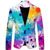 Rrongwn Blazer Uomo Colorato Men'S Ink Splash Colour Stampa Giacca Colorata, Fresca, Inclusa, Abito Appariscente Alla Moda Vestito Personalizzato, Blu, M