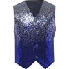RUMAOZIA Gilet con paillettes da uomo, alla moda, con brillantini, camicia lucida, elegante sfumatura, per spettacoli, feste a tema, carnevale, costume da bottone, giubbotto lucido scollo a V, O blu.,