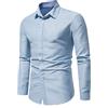 FAWHEWX Camicia Elegante da Uomo d'Affari Camicia a Maniche Lunghe dal Taglio Regolare Camicia Casual con Bottoni Stampati a Pois Camicia da Lavoro Casual da Uomo Slim Fit(C-Blu/XXL)