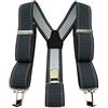 TigerTie - Bretelle unisex a Y con 3 clip molto robuste, a pois, lavorazione di alta qualità, larghezza 35 mm antracite, grigio, oro, argento. Taglia unica