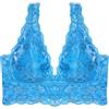 YAMAMAY - Reggiseno Bralette Senza Ferretto, Donna, Turchese, Pizzo Leavers con Ricamo Floreale