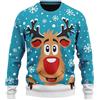 Generico Felpa natale uomo-Maglione Natale Uomo Divertente con Renna Stampa Natalizia Pullover Natalizio per Feste Invernali