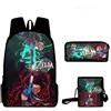Hanaiette 3PCS Zaino, astuccio per matite, personaggi del gioco, borsa messenger in tela, Stile 6, Taglia Unica