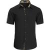 Enlision Camicie da Uomo Maniche Corte Casual Camicia Regolare Fit Camicie Formal Classiche Business Camicia Nero/Oro L