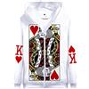 oneforus Maglione con Cappuccio Stampa re Rosso Poker Cuore Rosso Uomo/Donna, Felpe con Zip Stampa Poker Poker Famiglia Ragazzo/Ragazza