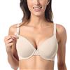 Gratlin Reggiseno Allattamento Donna Morbido Confortevole con Ferretto e Imbottitura a Coppa Intera Beige 2C