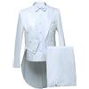 Generic Completo da Uomo Slim Fit, Composto da 2 Pezzi, Giacca Smoking Lunga a Coda di Rondine, Pantaloni, Blazer Mago Formale, Bianco XX-Large