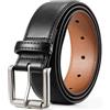 BELTROAD Cintura in pelle da uomo, cintura da uomo, in pelle, larghezza 40 mm, da uomo, cintura da lavoro, jeans, regalo nero o marrone, Nero (fibbia argentata), Gesamtlänge 130cm
