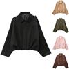 Generico Bomber Corto da Donna in Finta Pelle Scamosciata con Risvolto con Zip Giacca Moto Donna Bomber Softshell in Finta Pelle Giacche Primavera Inverno Caldo Giacca Maniche Lunghe Moda Camoscio