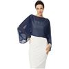 BEAUTELICATE Chiffon Bolero con Manica Pipistrello Donna Scialle Stole Trasparente Estiva per Sposa Matrimonio Cerimonia