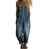 duaicnvow Salopette Donna Jeans Estiva Lunga Tuta Donna in Denim Cotton Elegante Jumpsuit Intera Pantaloni Da Lavoro Lunghi Baggy Salopettes da Casa Gamba Larga con Spalline Regolabili Jumpsuit per Spiaggia