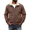 Generico Giacca Uomo Invernale Pile, Felpa con Cerniera Doubleface Micropile Peluche - Giubbotto Antivento Termico Elegante Lavoro Cappotto per Lavoro e Casual