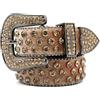 OBASDFD Cintura Con Strass For Uomo E Donna, Da Cowboy, Punk, Cinture Western, Firmate For Jeans(Brown B,120CM/47.3'')