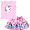 Hello Kitty Completo da bambina con canotta e gonna in raso, taglie da bambina a bambina (2T - 14-16), Rosa, Hello Kitty & Friends, 5