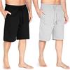 CityComfort Pantaloni Corti Uomo, Comodo Pantaloncini Estivi con Tasche - Pacco 2 (L, Grigio/Nero)