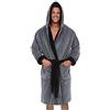 Generico Accappatoio Uomo Spugna con Cappuccio, Pesante Taglie Forti Vestaglia Invernale, Caldo e Accogliente Vestaglia Lunga, Asciugamani Bagno Morbido e Assorbente S-5XL