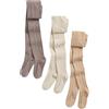 NEXT Ragazza Confezione da 3 collant a trecce in misto cotone Oatmeal Cream/Brown 3 Anni-4 Anni