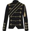 Vhersily Giacca Da Uomo Con Paillettes, Stile Medievale, Steampunk Hussar Napoleon Military Drummer Parade Jacket Per Feste Di Halloween Distintivo Cosplay per Adulti Carnevale Clubwear
