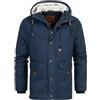 Indicode Uomini INCrossing Winter Jacket | Giubbotto invernale con cappuccio foderato Navy L
