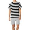 In One Clothing Pigiama corto da ragazzo, Grigio melange a righe, 176 cm