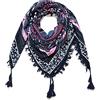 Nuofengkudu Sciarpe Cotone Donna Eleganti Floreale Stampa Bohemien Etniche Stile Grande Vintage Piazza Scialli Foulard con Fiocco Scarfs 110 * 110CM X-Colore 7