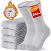 CLOSEMATE Calze Invernali Uomo Donna Calzini Lunghi Termiche in Spugna Cotone 5Grigio-Chiaro 43-46 L