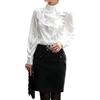 TangDao Camicia Donna Slim Fit Manica Lunga Camicetta Eleganti Colletto Rialzato Seta Maglia Blusa