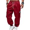 OLIPHEE Pantaloni Cargo Uomo con Tasche e Coulisse Elastico in Vita Casual Pantaloni Pile Uomo Invernali Sportiva Jogging Fitness Tuta Ginnastica Outdoor Sweatpants Men Autunno