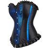 Hengzhifeng Corsetto Cosplay Donna Steampunk Bustino Corsetti Halloween (EUR 38-40,Blu)