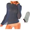 JADEA Maglia Cashmere Manica Lunga, Offerta 1-2 Pezzi + Calze in Omaggio, Scollo a Barca, Sottogiacca Donna (1 Blu + 1 Calza, L)