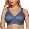 DotVol Reggiseno Base in Pizzo e Taglia Grossa Coppa Completa Non Schiuma Reggiseno Senza Fili Blu Grigio 2E