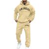 Generic Tuta da Uomo Sportiva Completa Los Angeles Firmate Ginnastica Due Pezzi Giacca e Pantaloni Tasche Y2k Tute Complete Traspirante Abbigliamento Sportivo Felpata Hip Hop Streetwear