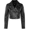 Infinity Leather Giacca Nera Corta da Donna in VERA PELLE da Motociclista Chic Gotica XL
