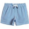 maamgic Costume Bambino a Rapida Asciugatura con Fodera in Rete, Costume da Bagno con Tasche e Coulisse Regolabile, da 2-16 Anni, Spiaggia e Piscina, Strisce Blu, 10-12 Anni