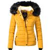 Navahoo Giacca Trapuntata Invernale da Donna con Cappuccio in Pelliccia Sintetica Miamor Giallo XS