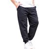 Jamron Uomo Taglie Forti Loose Fit Pantaloni Sportivi Affusolati in Cotone Pantaloni Casual Semplici Nero 6XL