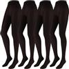 Franzoni Collant Microfibra 50 Denari, Collant Donna, Calze Coprenti a Tinta Unita, Calze Basic - Made in Italy - 4 Paia (Nero, 3)