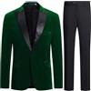 Allthemen Abito da Uomo 2 Pezzi Completo da Sposa Slim Fit in Velluto Casual Blazer da Smoking Pantaloni