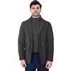 Ciabalù Giubbotto Invernale Uomo Impermeabile Trapuntato in Tessuto Tecnico Giacca Elegante Imbottita Collo Alto con Pettorina Removibile Tinta Unita Slim Fit (IT, Numero, 50, Regular, Regular, Fango)