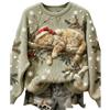 Generic Felpa natalizia da donna con stampa divertente, in flanella, a maniche lunghe, per autunno e inverno, per la vita quotidiana, regali di Natale, Verde chiaro, M