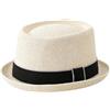 HEYANN Cappello Pork Pie in Paglia, Cappelli Fedora Pork Pie da Uomo 58 cm Cappello Estivo per Uomini e Donne, Cappello da Bowler a Soffione Piatto Protezione Solare Cappello Classico, taglia unica