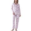 Pigiamiamoci Pigiama Donna Aperto Davanti in Caldo Cotone con Bottoni - Pantalone Dritto - Elegante (IT, Testo, XXL, Regular, Regular, Rosa 4117)