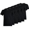 de fonseca T-Shirt Uomo 100% Cotone Pettinato, Art. DV32 Scollo V, 6pz Nero L